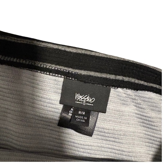 Vintage Mossimo Striped Black & White Women's Midi Skirt | Elastic | Size Medium - Picture 3 of 3